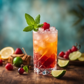 冰镇薄荷果汁饮料饮品摄影图片